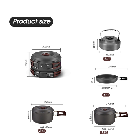 Wandern Antihaft-Rucksack Camping-Kochgeschirr-Set