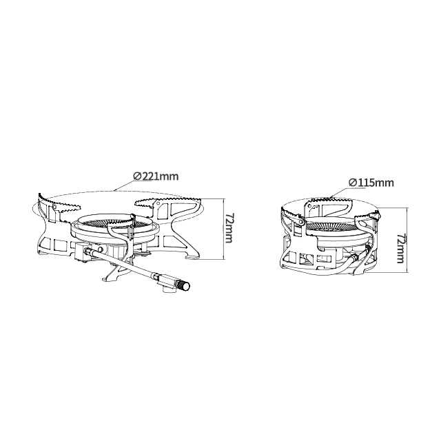 BULIN Tragbarer 2800W Camping-Gaskocher BL100-B15
