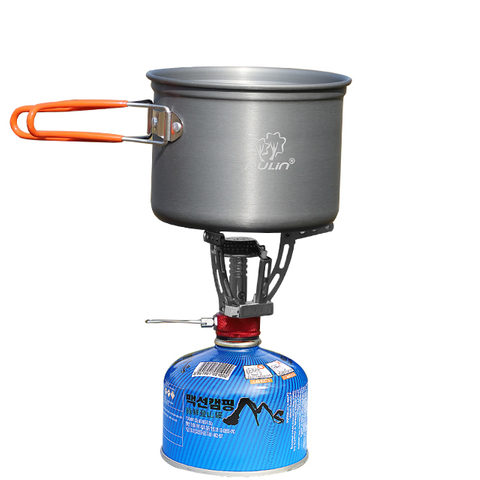 Rucksack Wandern Verwenden Sie einen tragbaren Gasherd 