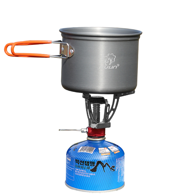 Rucksack Wandern Verwenden Sie einen tragbaren Gasherd 